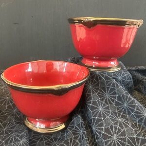 Certified International Embassy Burgundy Karidesign 6” Bowls Set of 2